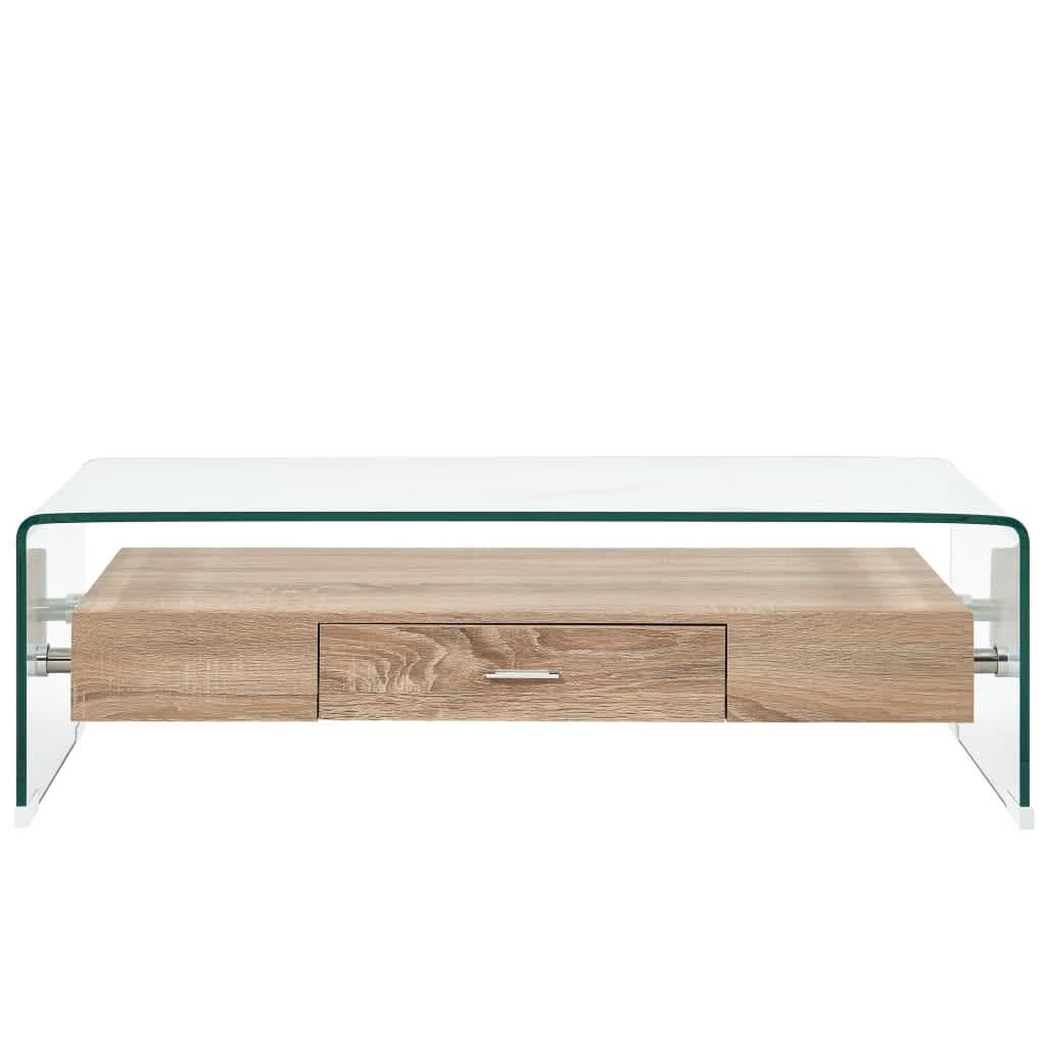 Voir la diapositive 2 : VIDAXL Table basse clair 98x45x31 cm verre trempe