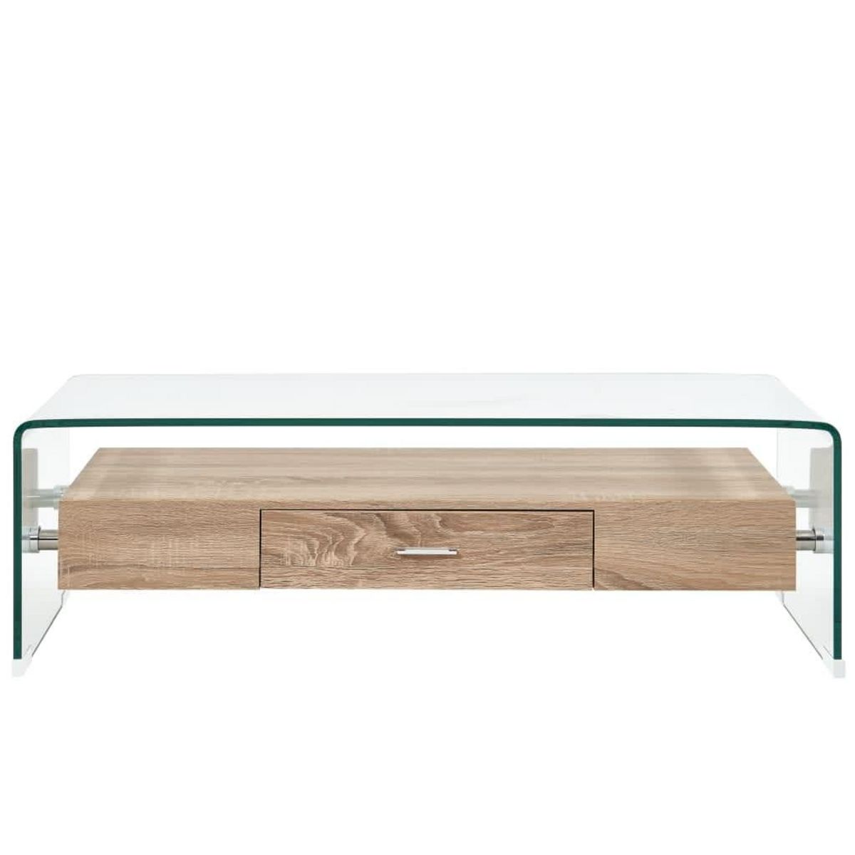 VIDAXL Table basse Clair 98x45x31 cm Verre trempe