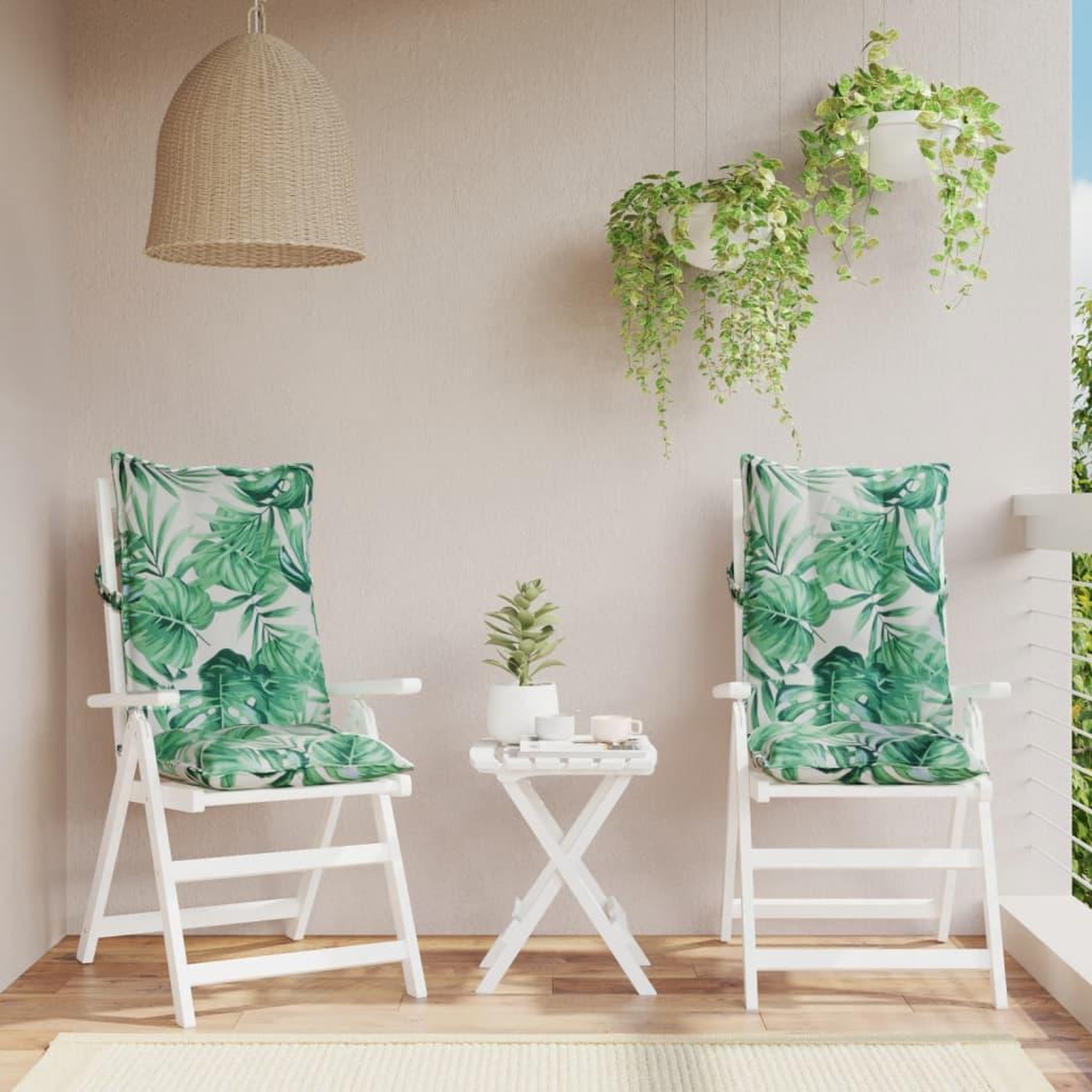 VIDAXL Coussins de chaise a dossier haut lot de 2 modele de feuille