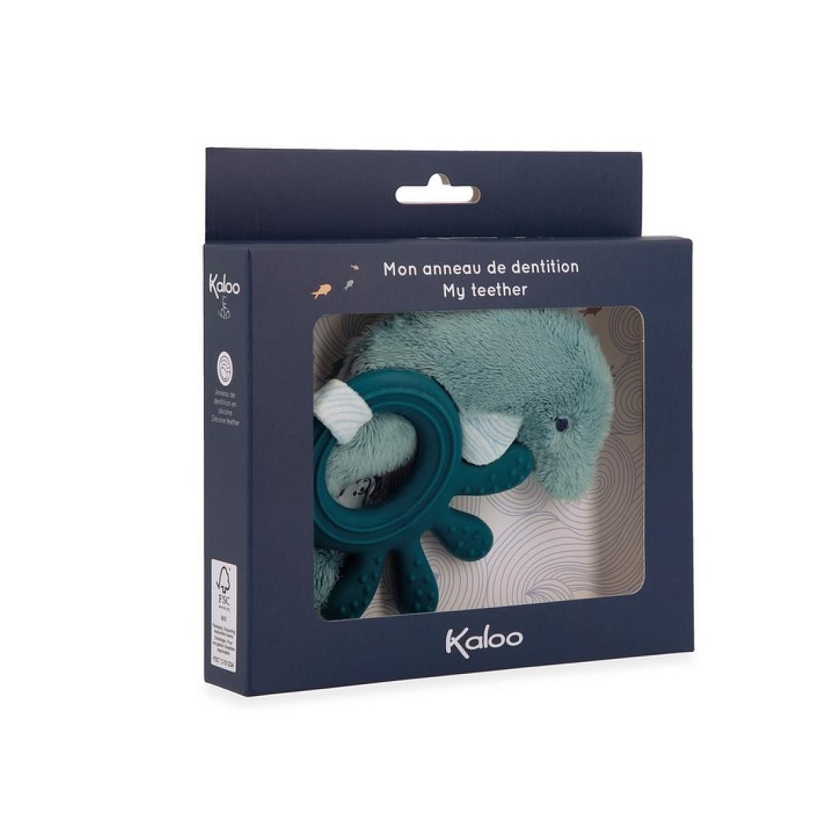 Kaloo Anneau de Dentition Dauphin en Silicone avec Doudou