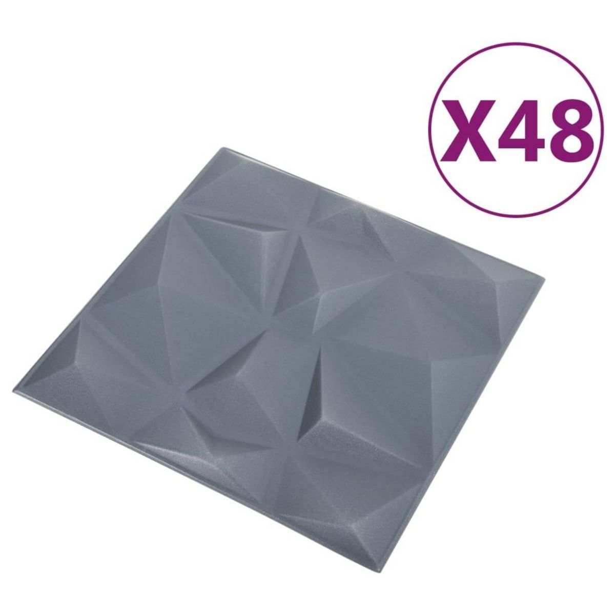 VIDAXL Panneaux muraux 3D 48 pcs 50x50 cm gris diamant 12 m^2