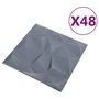 Voir la diapositive 3 : VIDAXL Panneaux muraux 3D 48 pcs 50x50 cm gris diamant 12 m^2