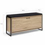 Voir la diapositive 5 : ID MARKET Banc d'entrée avec coussin et rangement chaussures LUIS 100 cm design industriel