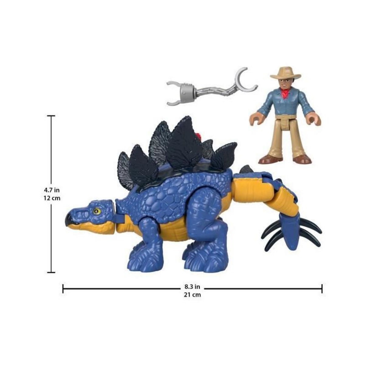 MATTEL FISHER - PRICE IMAGINEXT - Jurassic World - Stegosaurus Et Personnage - Figurine d'action 1er age - 3 ans et +