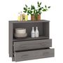 Voir la diapositive 4 : VIDAXL Buffet HAMAR Gris clair 85x35x80 cm Bois massif de pin