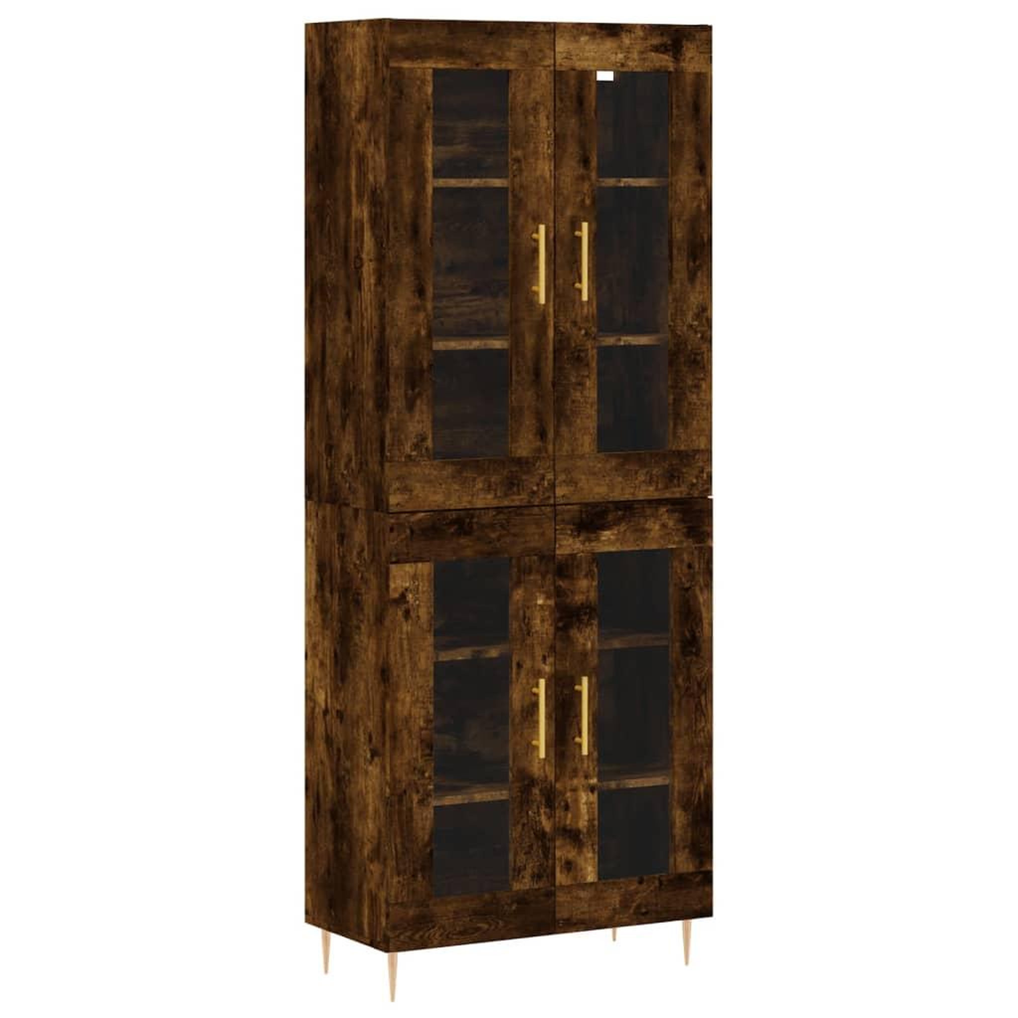 Voir la diapositive 2 : VIDAXL Buffet haut Chene fume 69,5x34x180 cm Bois d'ingenierie