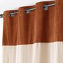 Voir la diapositive 2 : Douceur d'Intérieur Rideau à œillets HOWEY - Polycoton et top bouclette unie - 140 x 240 cm - Ecru et camel