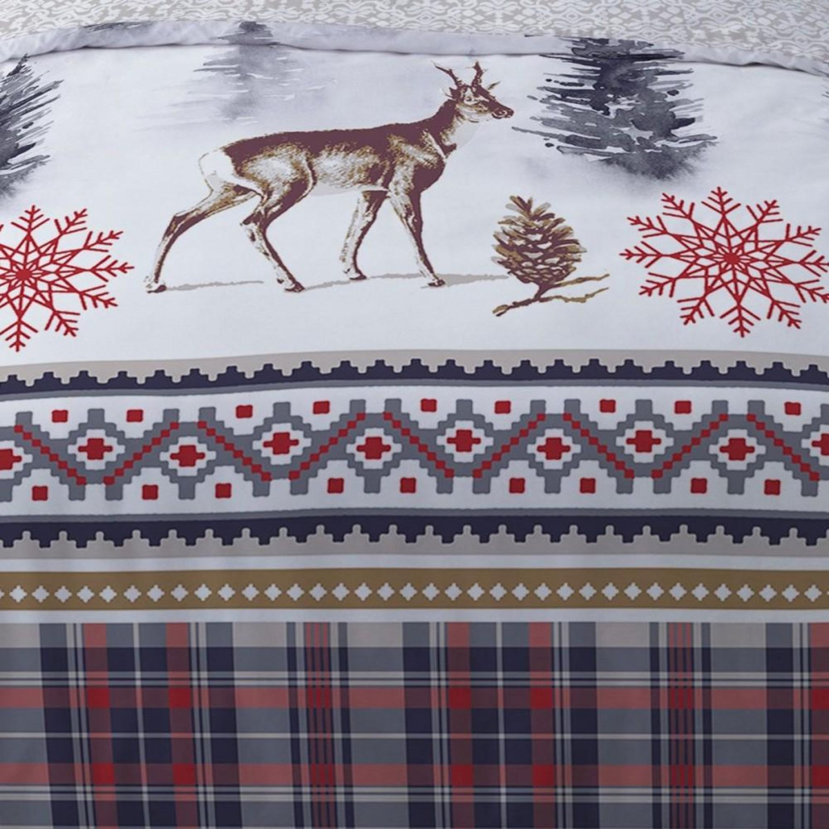 Dourev Housse de couette Flanelle 140x200 TIGNES + 1 taie