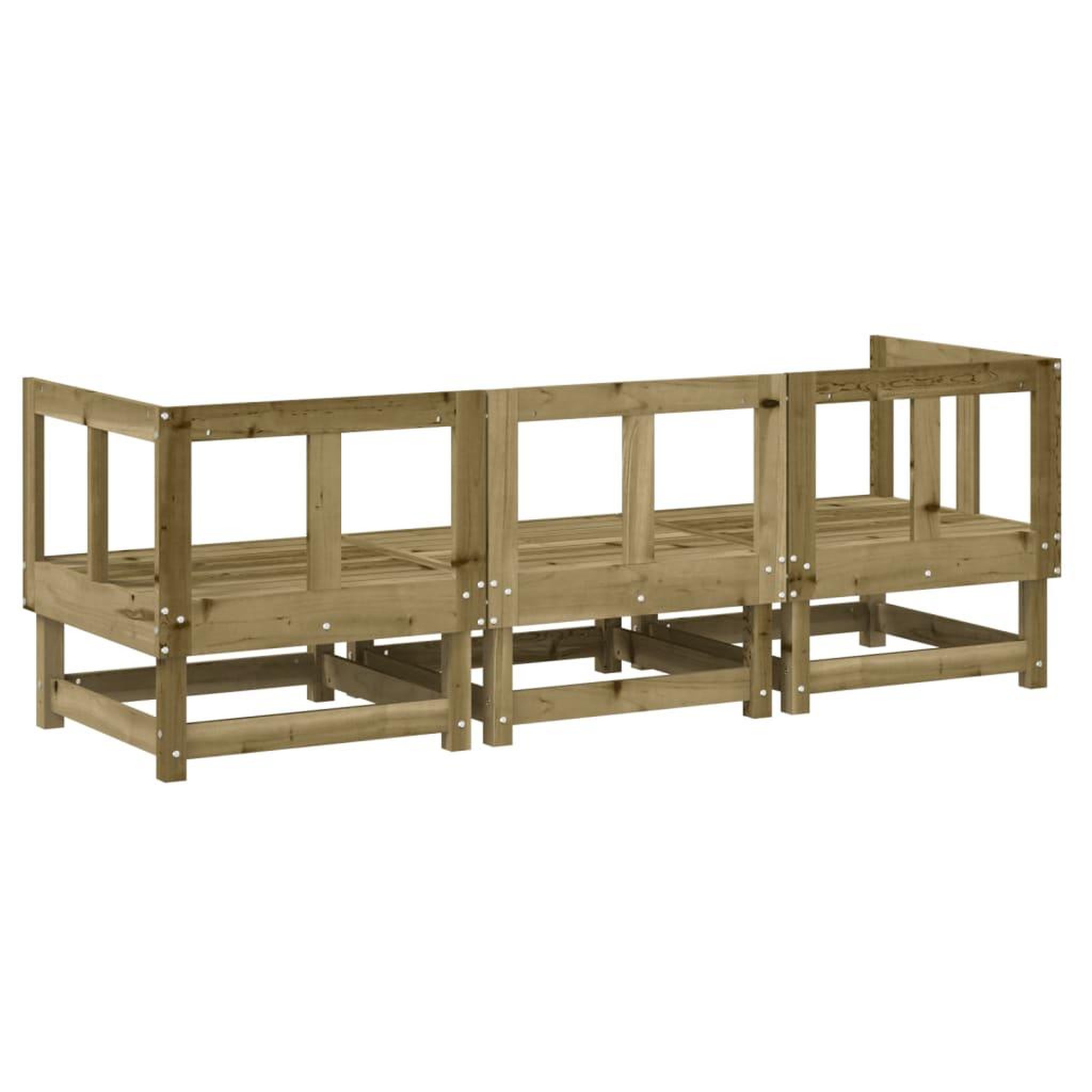 Voir la diapositive 3 : VIDAXL Salon de jardin 3 pcs bois de pin impregne