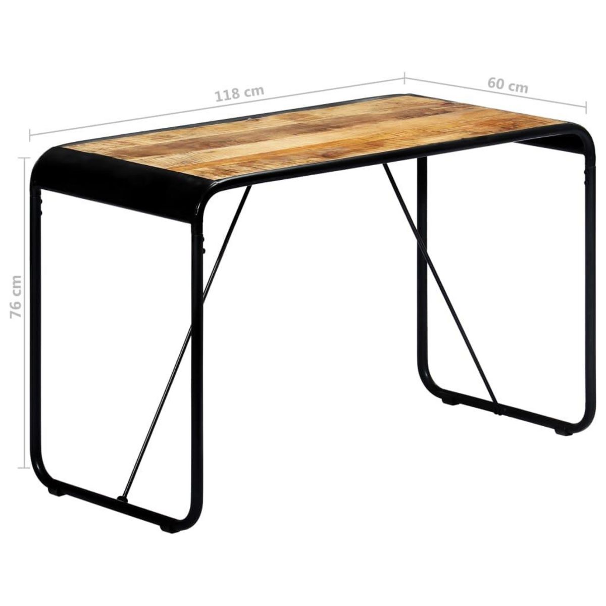 VIDAXL Table a manger 118x60x76 cm Bois de manguier massif brut