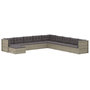 Voir la diapositive 3 : VIDAXL Salon de jardin 10 pcs avec coussins Gris Resine tressee