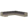 Voir la diapositive 3 : VIDAXL Salon de jardin 10 pcs avec coussins Gris Resine tressee