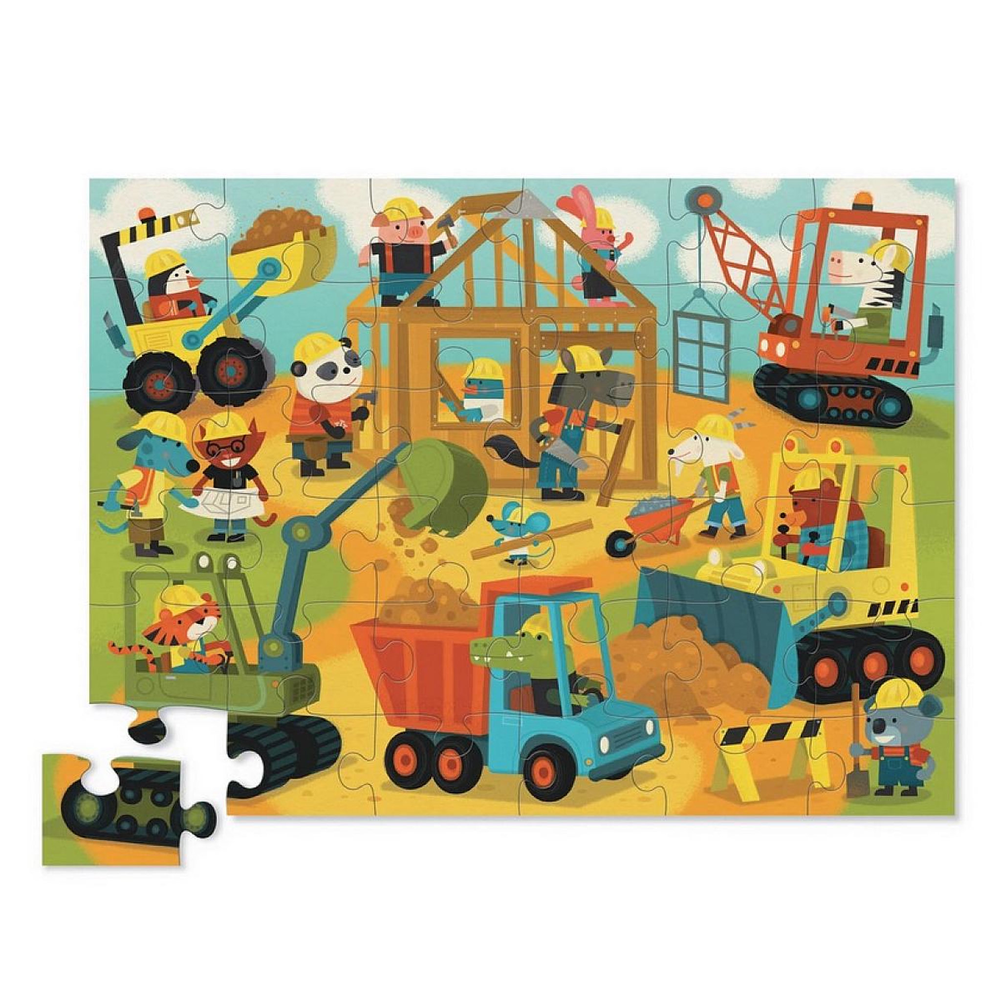 Voir la diapositive 2 : CROCODILE CREEK Maxi puzzle - 36 pièces - Les constructeurs
