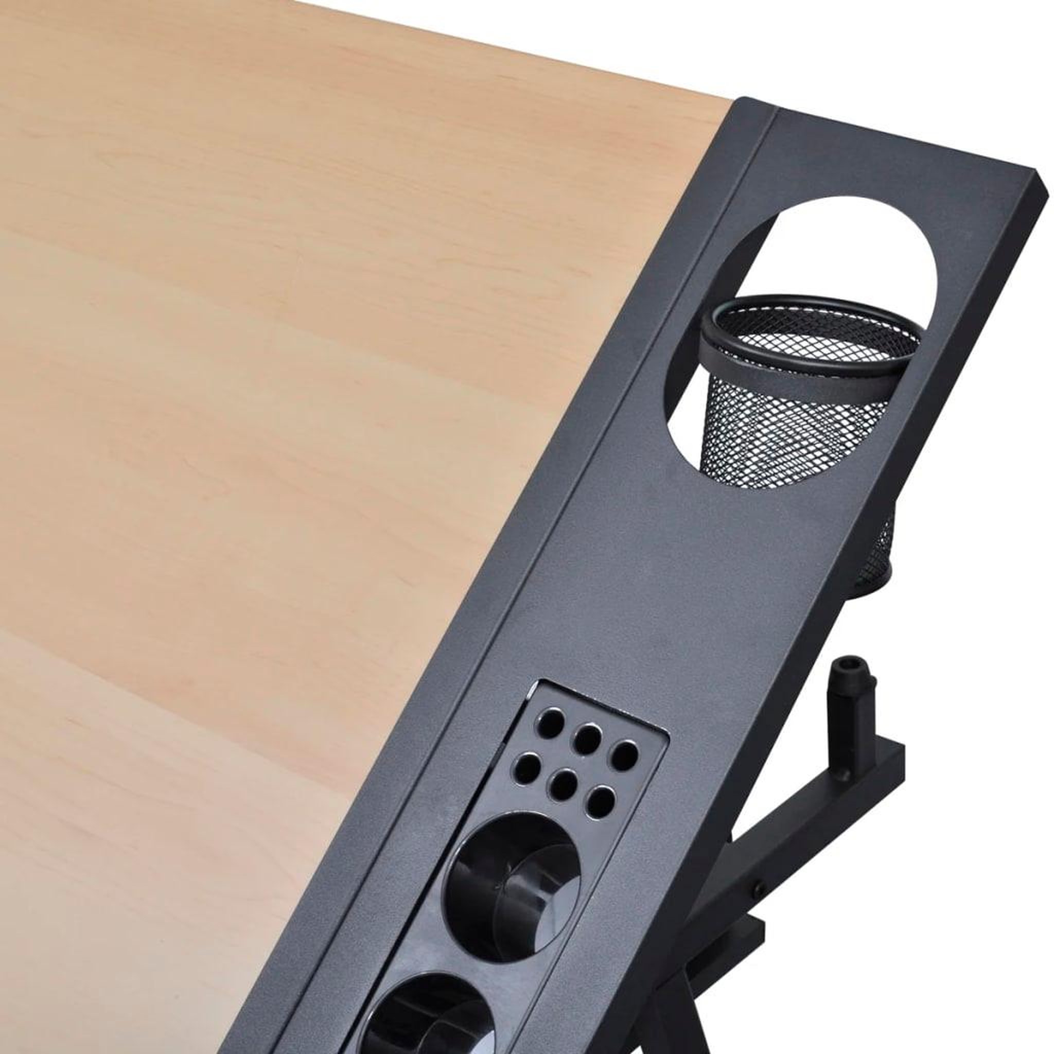 Voir la diapositive 5 : VIDAXL Table a dessin inclinable 2 tiroirs et tabouret