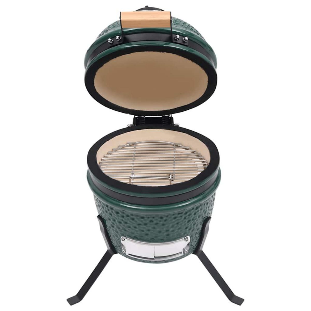 VIDAXL Barbecue a fumoir Kamado 2-en-1 Ceramique 56 cm Vert