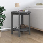 VIDAXL Table basse Gris Ø 55x60 cm Bois massif de pin
