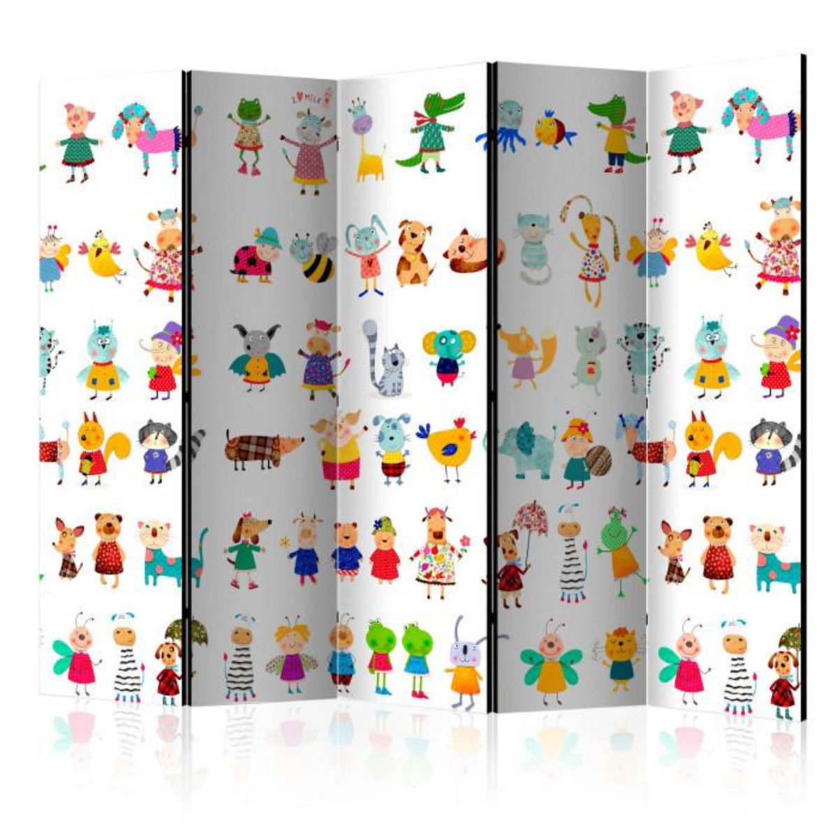 Paris Prix Paravent 5 Volets  Cartoon Pets  172x225cm