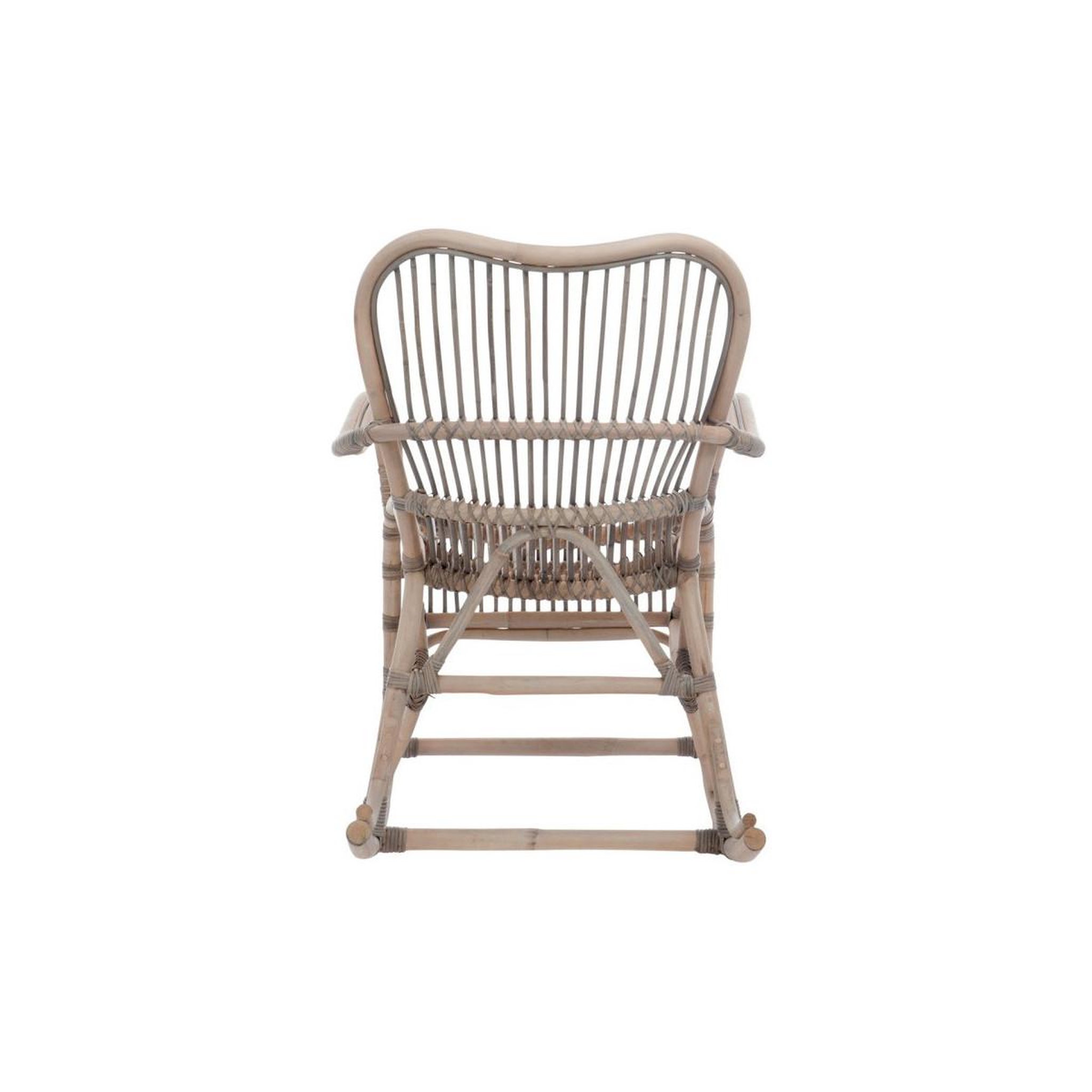Voir la diapositive 4 : J-LINE Fauteuil à bascule en rotin  washi  110cm gris