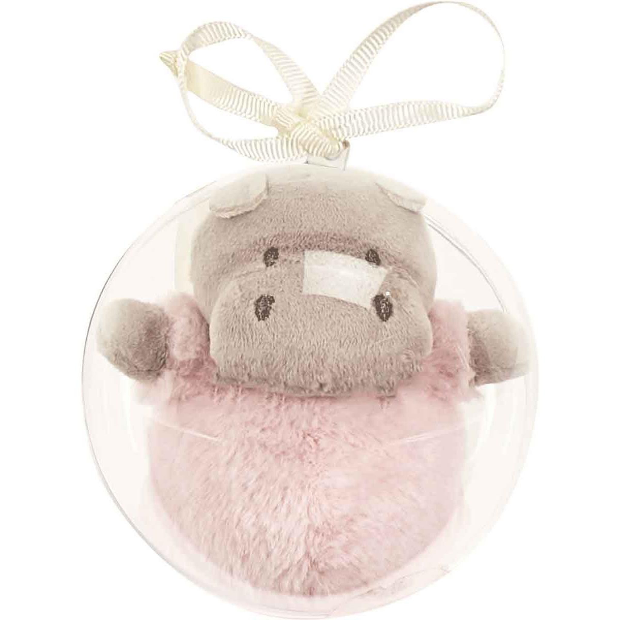 Voir la diapositive 3 : Tom & Zoé Peluche enfant dans boule  hippo  12cm rose