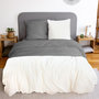 Voir la diapositive 1 : COTE DECO Housse de couette 260x240 + 2 taies Chaude et douillette grise