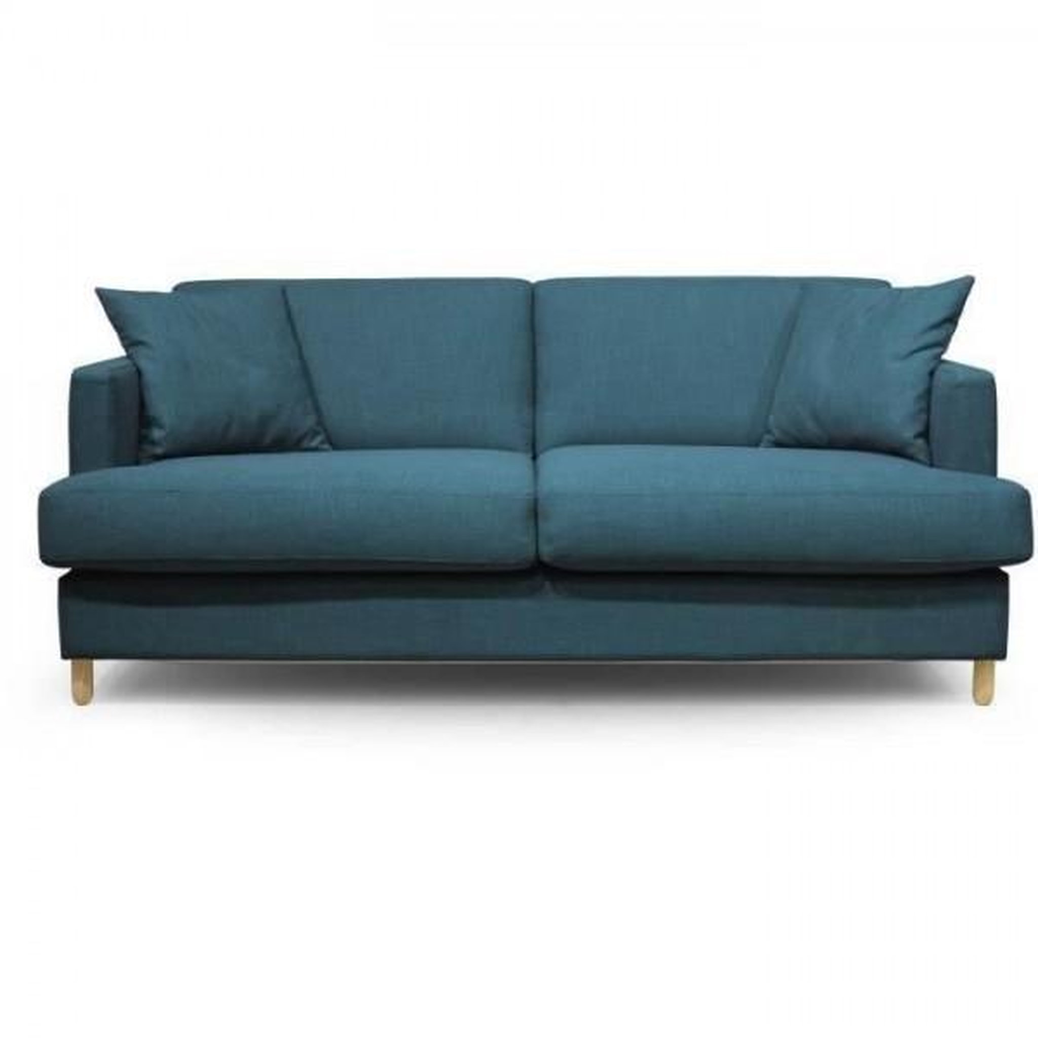Voir la diapositive 1 : MARKET24 Hexagone - Canapé convertible 3 places - Tissu Bleu pétrole - L 182 x P 98 x H 82 cm - Larry