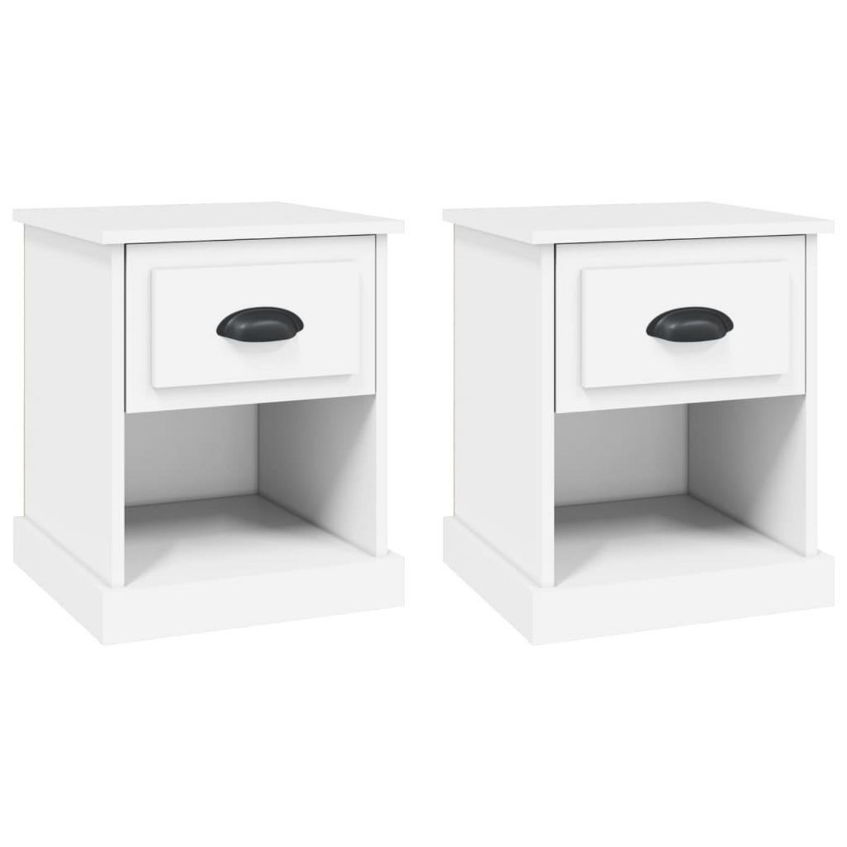 VIDAXL Tables de chevet 2 pcs blanc 39x39x47,5 cm bois d'ingenierie