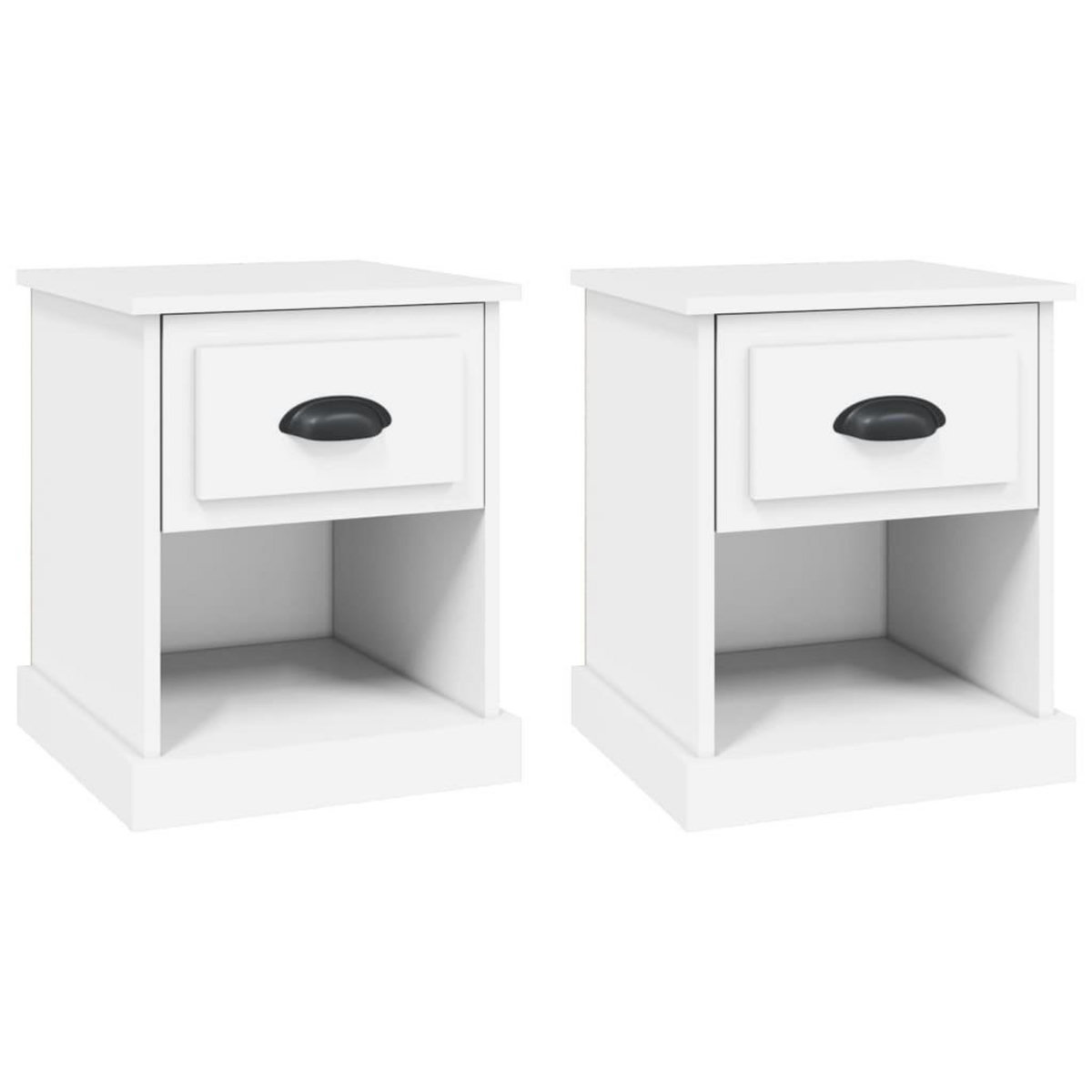 VIDAXL Tables de chevet 2 pcs blanc 39x39x47,5 cm bois d'ingenierie