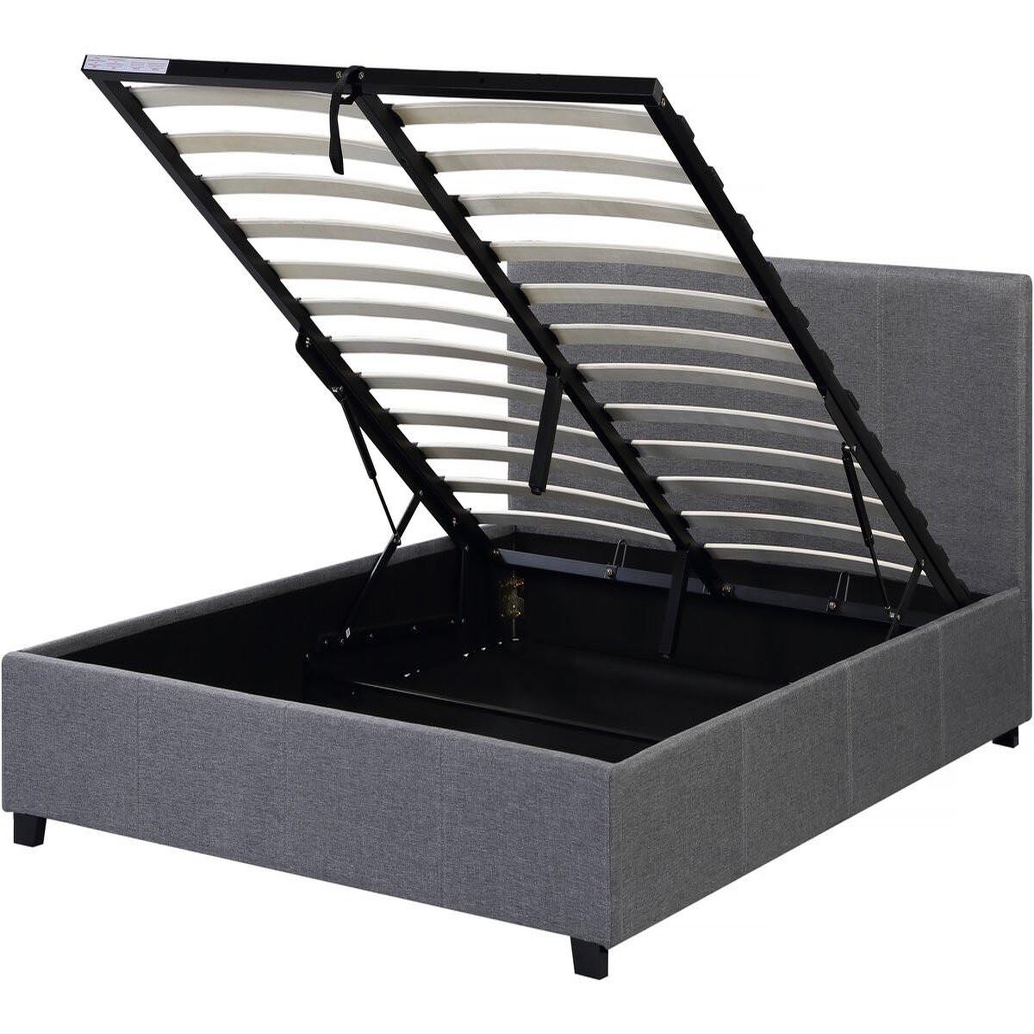 Voir la diapositive 3 : Habitat et Jardin Lit double avec coffre  carla  - 140 x 190 - gris