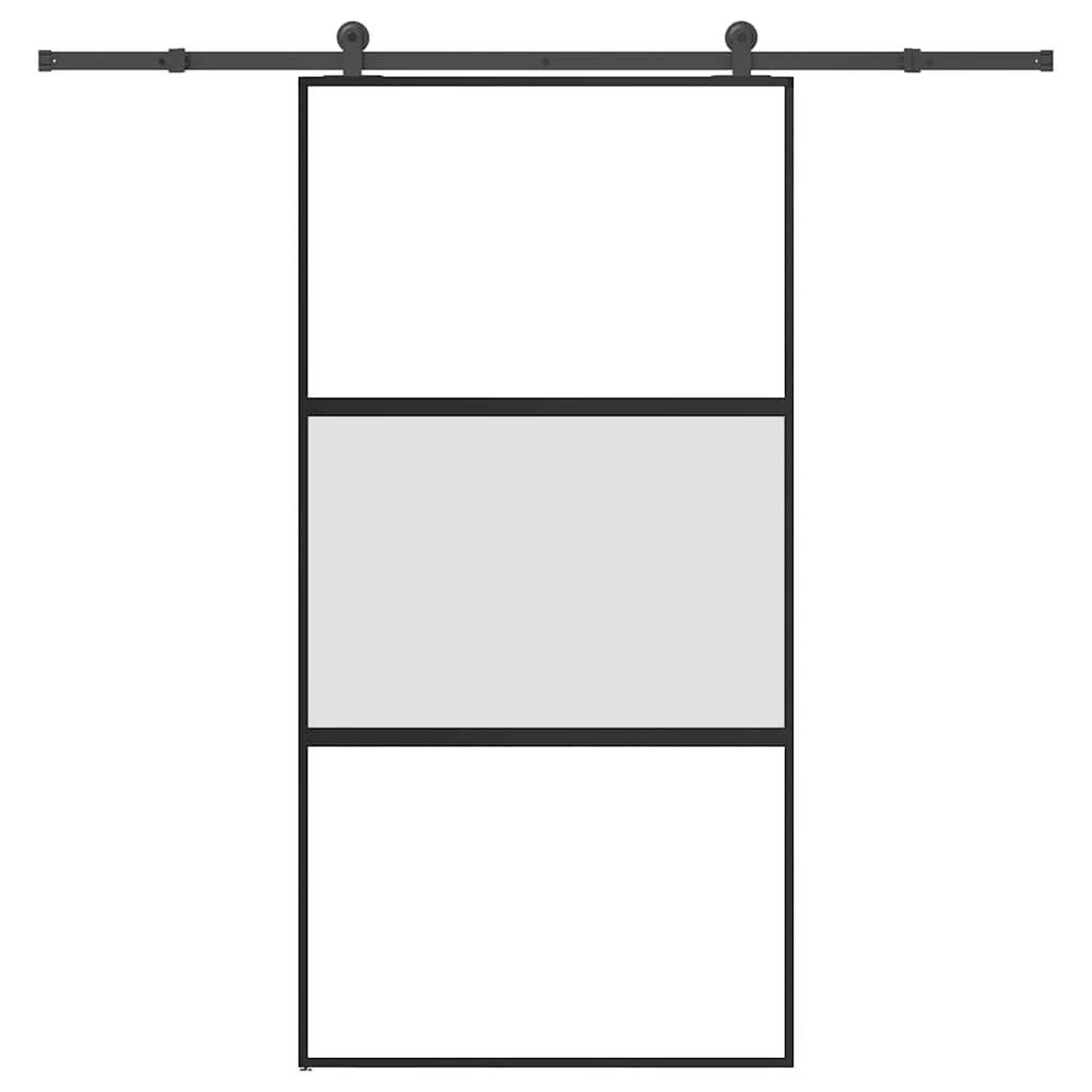 VIDAXL Porte coulissante kit de quincaillerie trempe verre aluminium