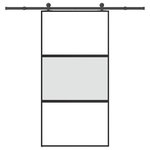 VIDAXL Porte coulissante kit de quincaillerie trempe verre aluminium