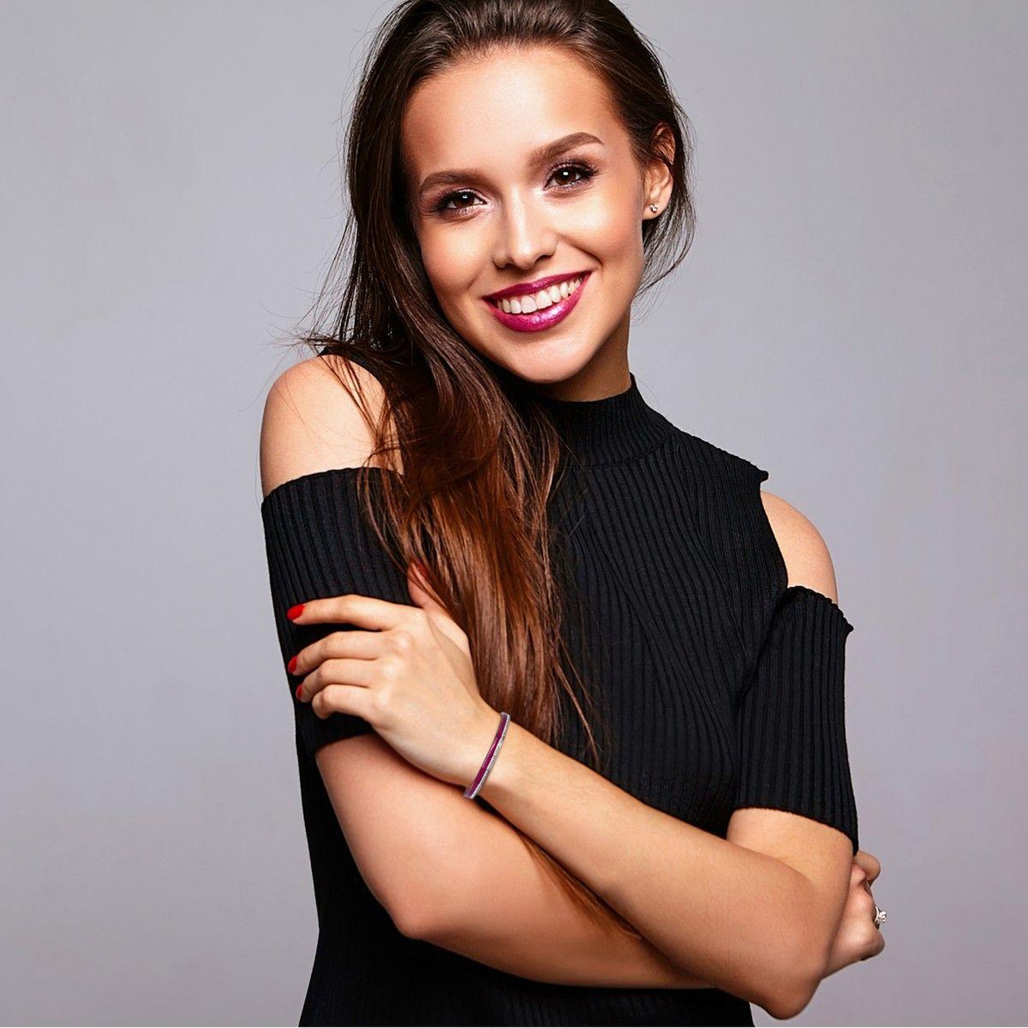 Voir la diapositive 2 : SC CRYSTAL Bracelet en Résine colorée ayant un aspect proche de l'Email orné de Cristaux scintillants par SC Crystal