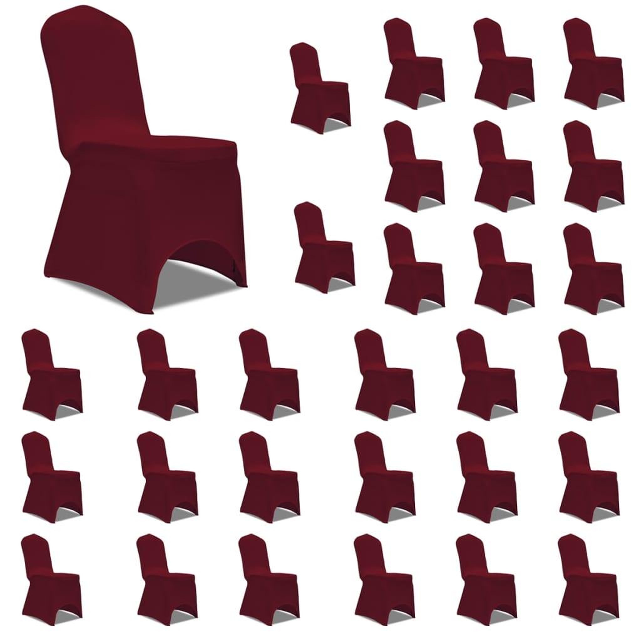 VIDAXL Housses elastiques de chaise Bordeaux 30 pcs