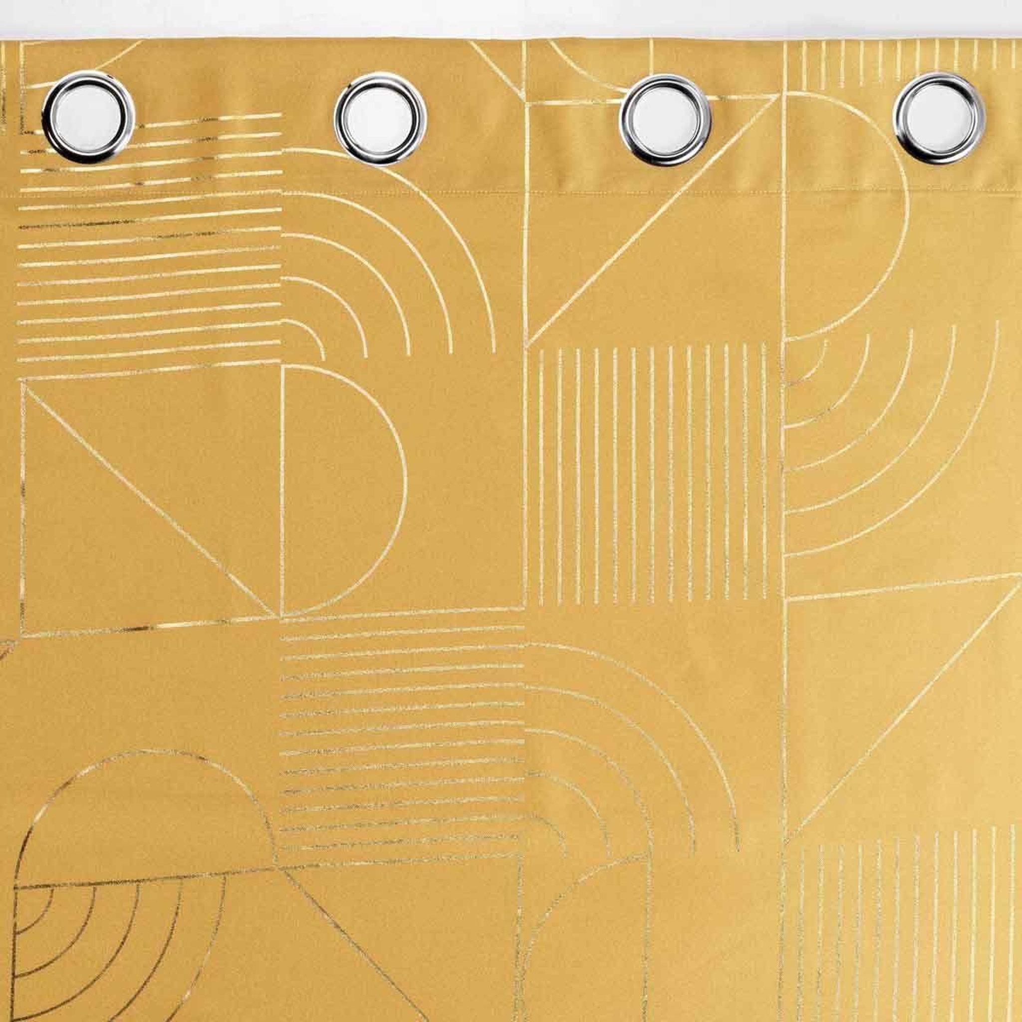 Voir la diapositive 3 : Douceur d'Intérieur Rideau à œillets imprimé  lineor  140x260cm jaune