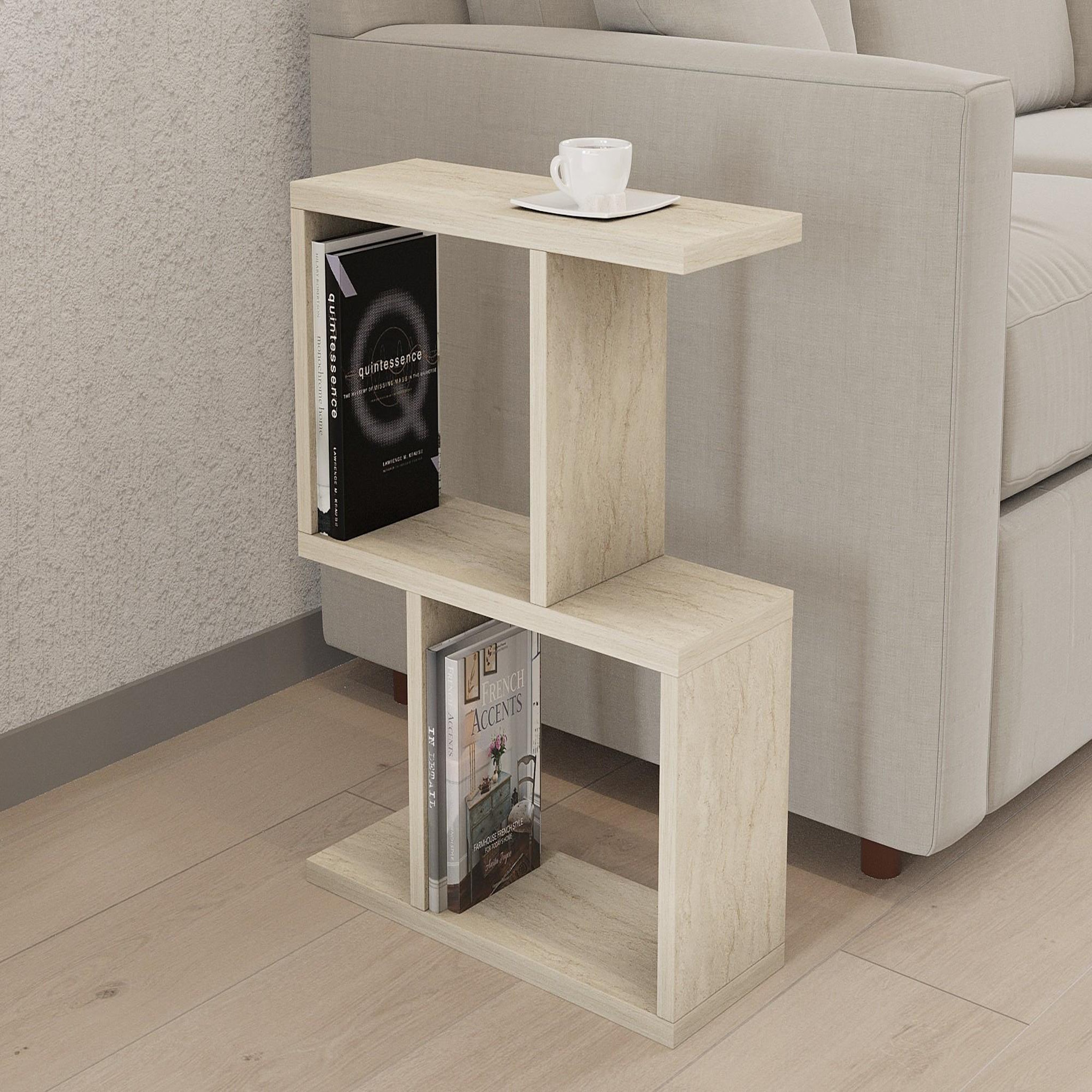 Voir la diapositive 2 : Habitat et Jardin Table d'appoint en bois  zet  - 45 x 17 x 51 cm - travertin