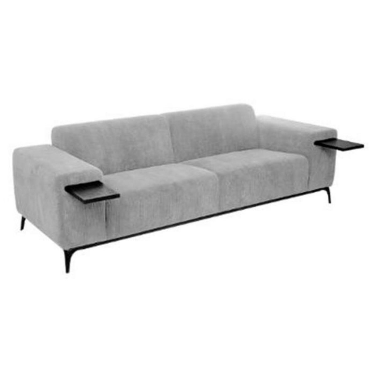 ATMOSPHERA Canapé 3 Places Velours Côtelé  Chris  230cm Gris