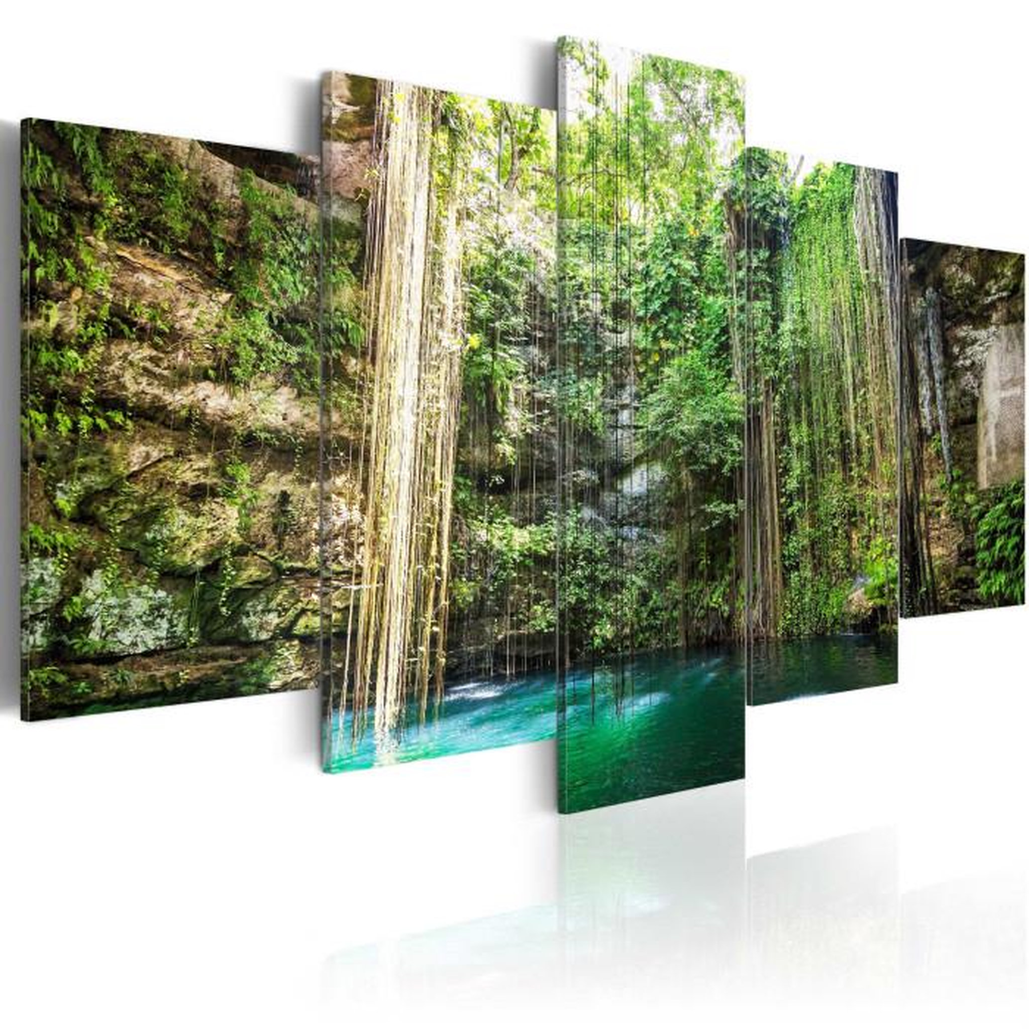 Paris Prix Tableau Imprimé  Cascade Parmi des Arbres. Coloris disponibles : Multicolore