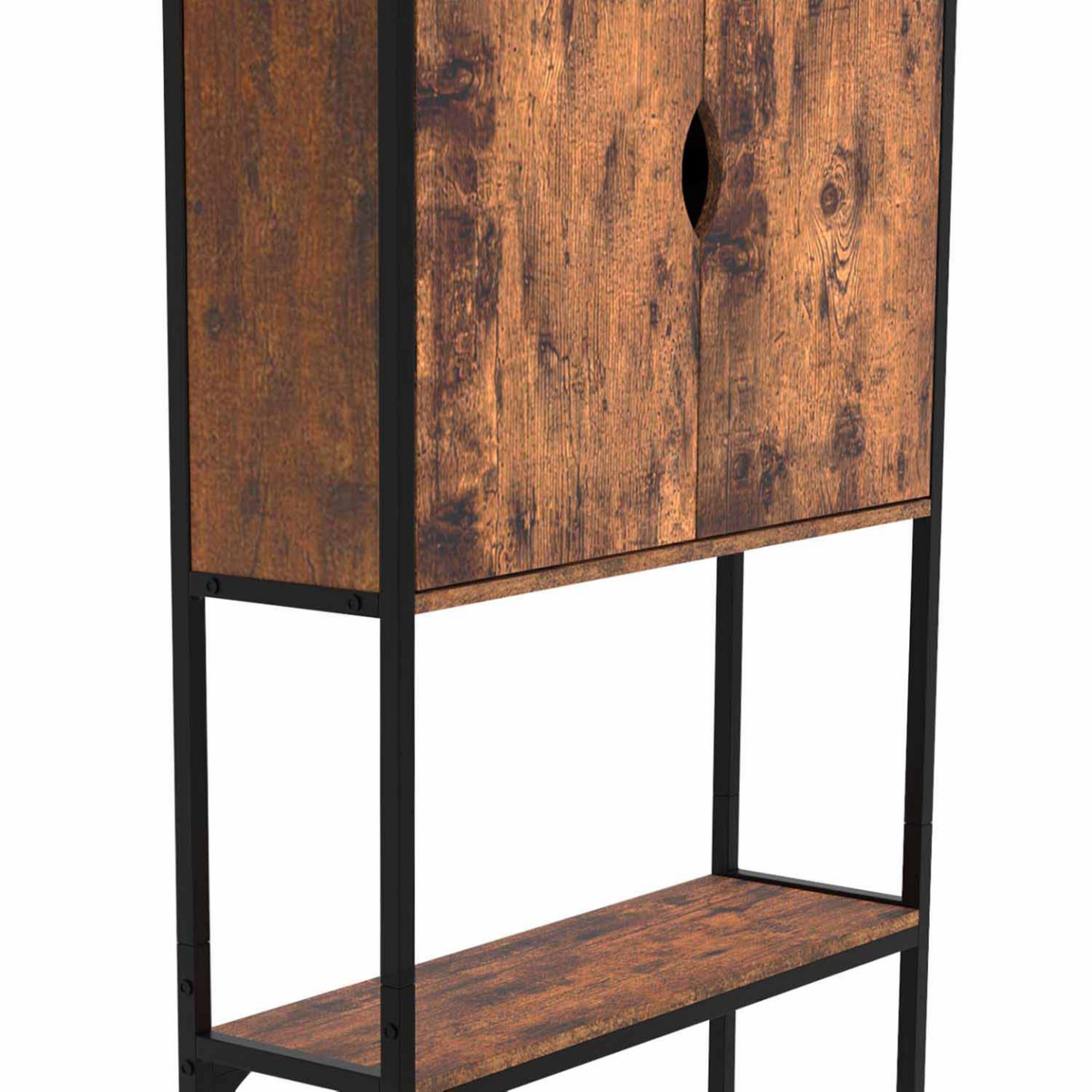 ID MARKET Meuble étagère dessus WC placard DAYTON design industriel avec étagère