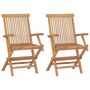 Voir la diapositive 3 : VIDAXL Chaises de jardin avec coussins gris lot de 2 Bois teck massif