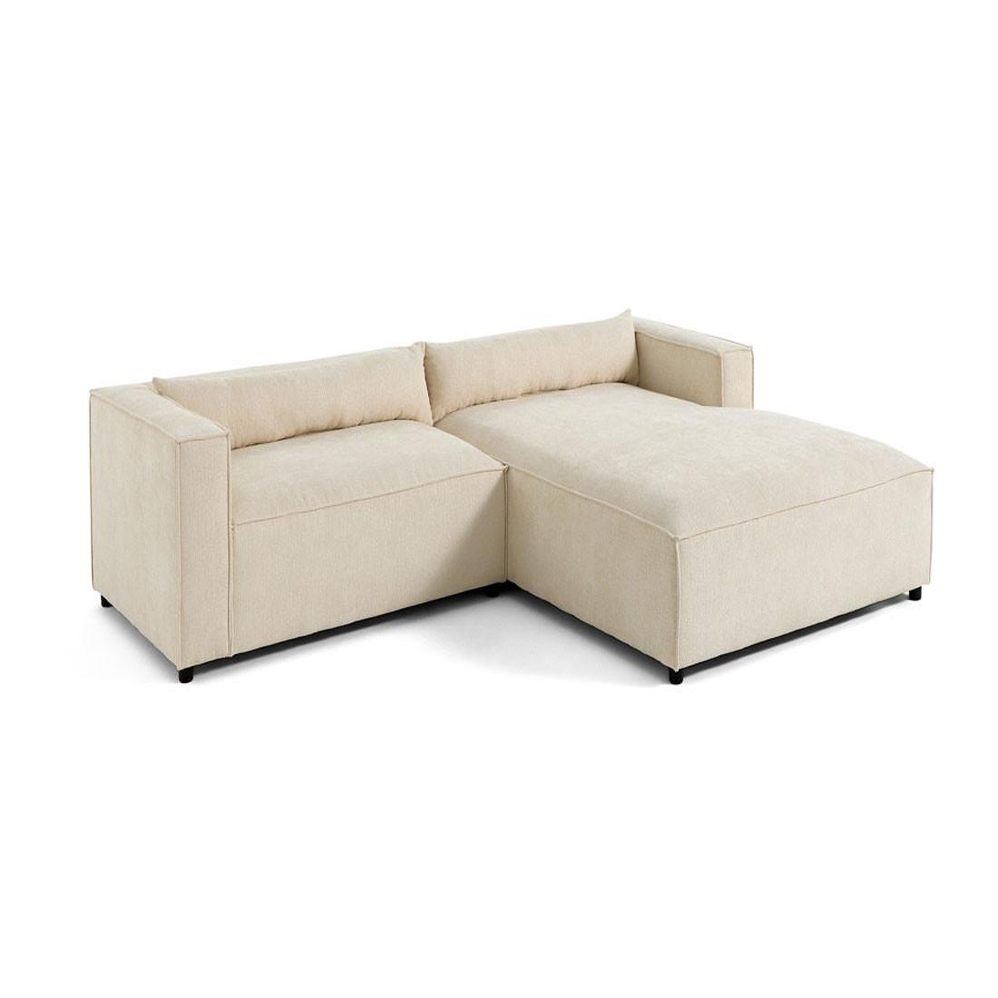 Voir la diapositive 5 : LISA DESIGN Ela - canapé d'angle droit 4 places - en tissu velours relief