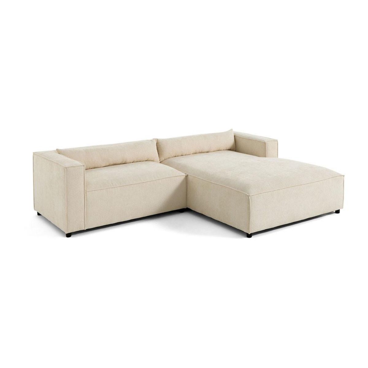 LISA DESIGN Ela - canapé d'angle droit 4 places - en tissu velours relief