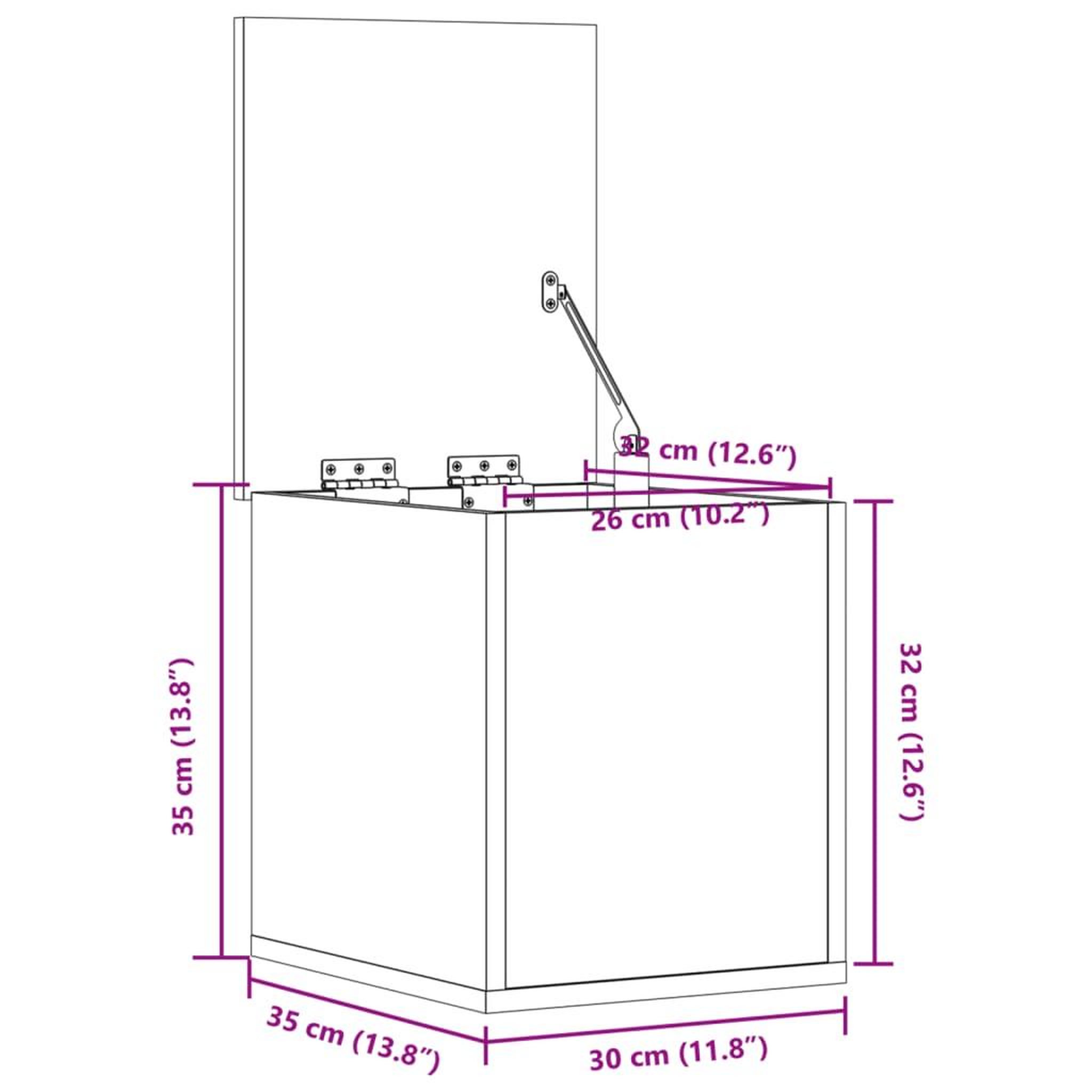 Voir la diapositive 6 : VIDAXL Boîte de rangement sonoma gris 30x35x35 cm bois d'ingenierie