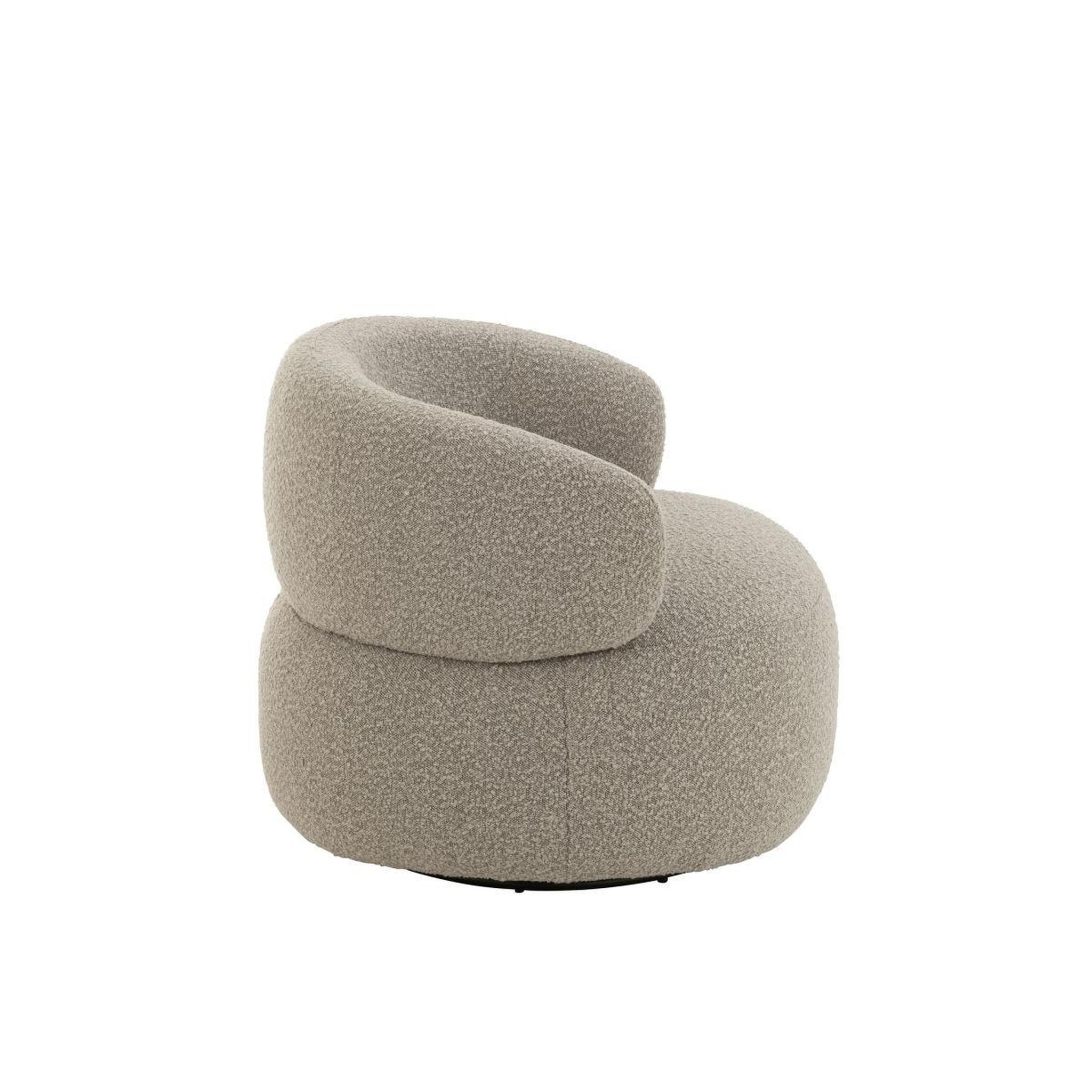 Voir la diapositive 3 : J-LINE Fauteuil Pivotant Rond  Cosy  85cm Taupe