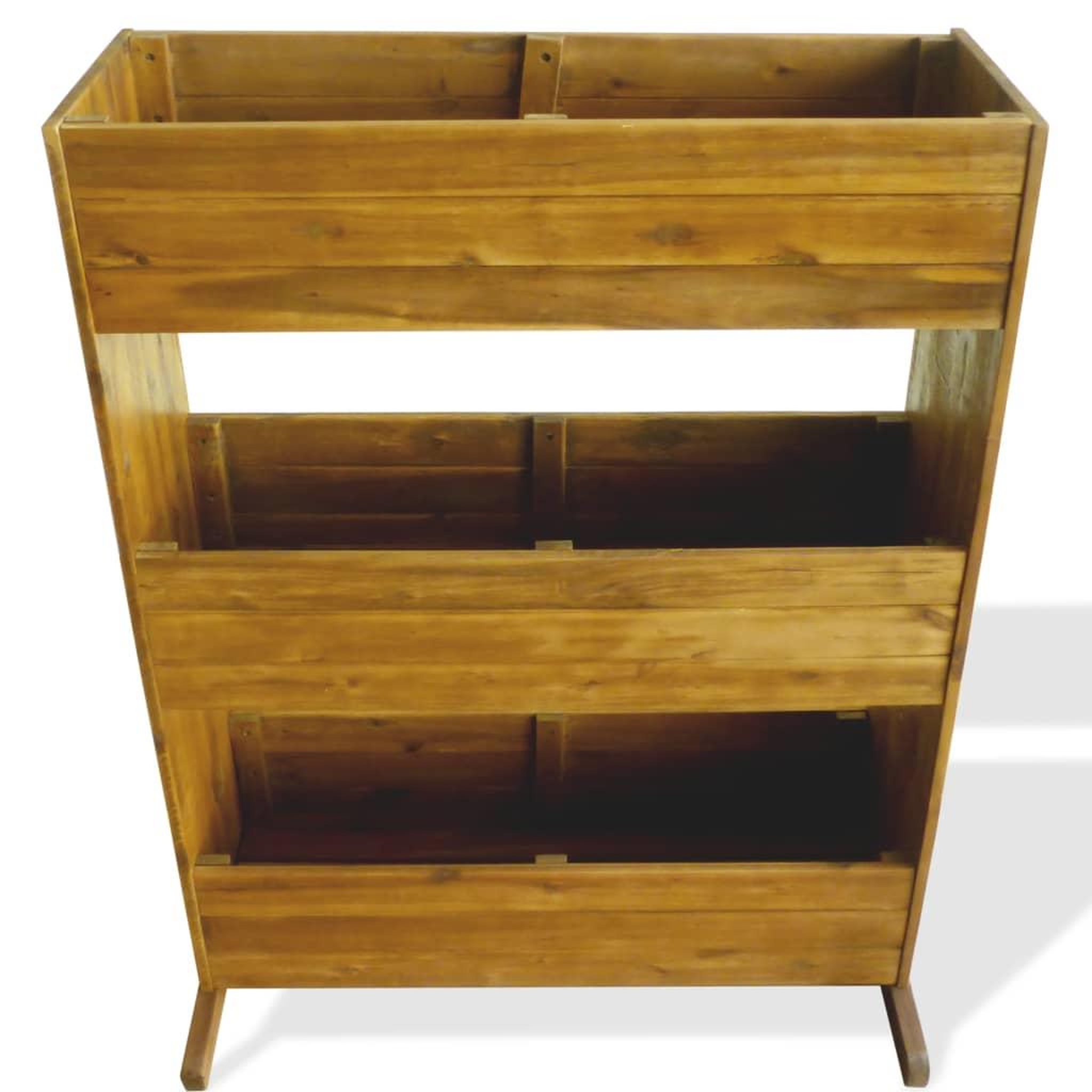 Voir la diapositive 3 : VIDAXL Lit sureleve de jardin a 3 niveaux bois massif d'acacia