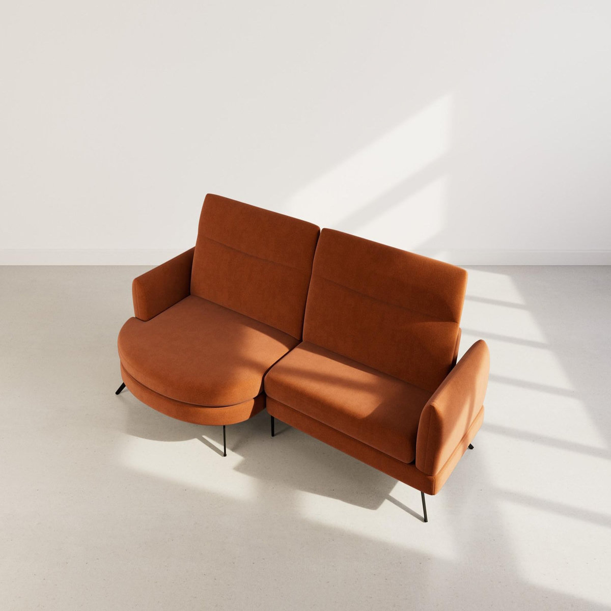 LISA DESIGN Terry - canapé d'angle gauche 4 places avec têtières réglables en tissu texturé