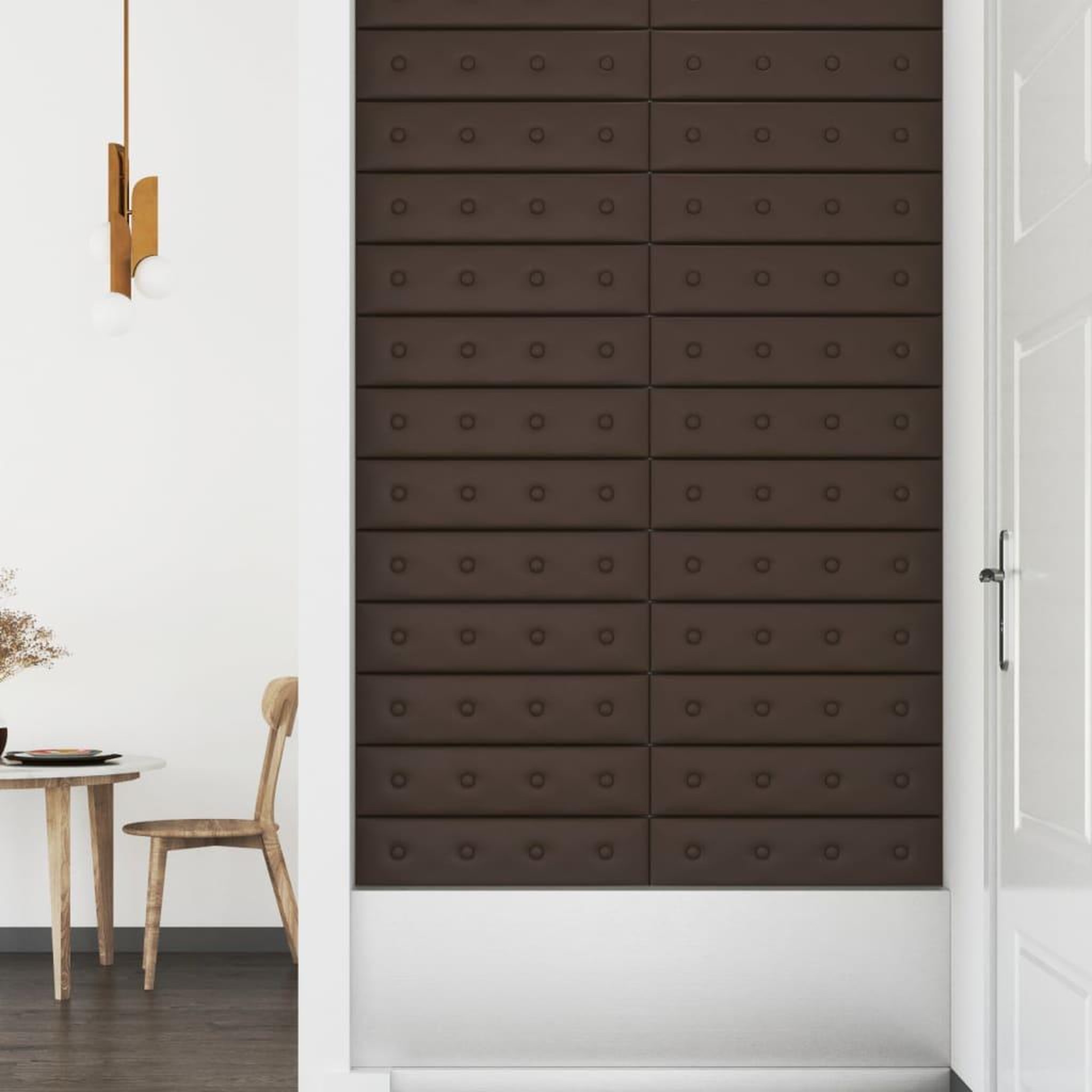 Voir la diapositive 4 : VIDAXL Panneaux muraux 12 pcs Marron 60x15 cm Similicuir 1,08 m^2