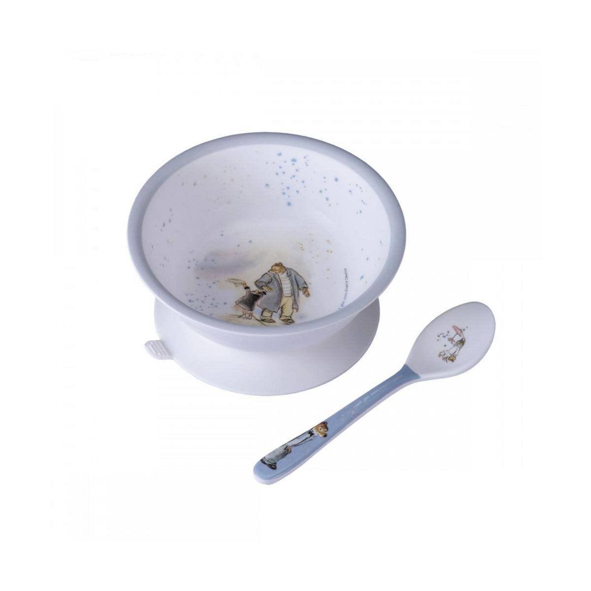 Petit Jour Bol Anti-Dérapant avec Cuillère pour Bébé - Ernest et Célestine