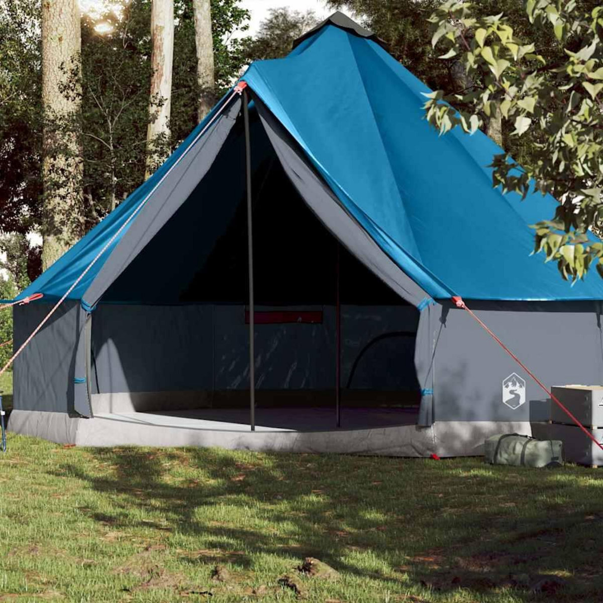 VIDAXL Tente familiale tipi 10 personnes bleu impermeable