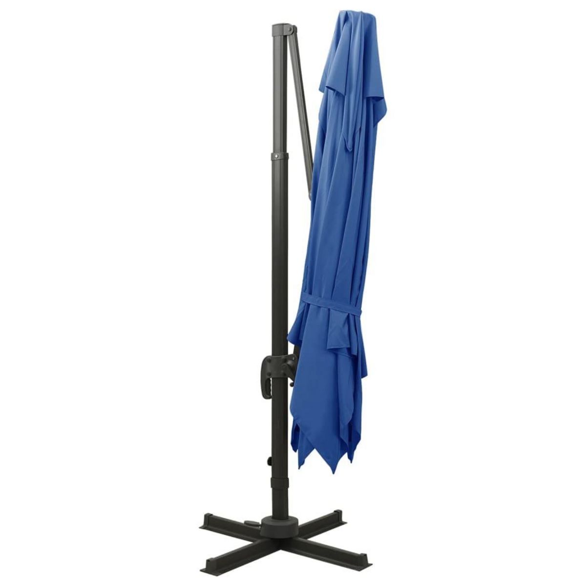 VIDAXL Parasol de jardin en porte-a-faux avec double toit bleu azur