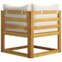 Voir la diapositive 4 : VIDAXL Canape d'angle sectionnel et coussin blanc creme Bois d'acacia
