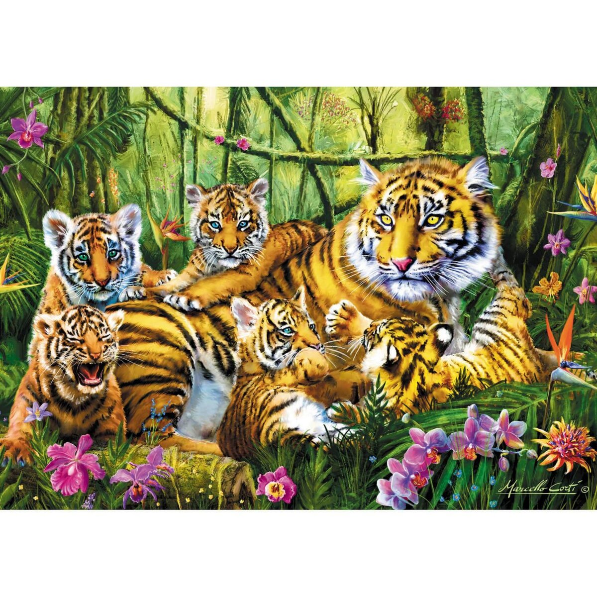 Trefl Puzzle 500 pièces : Famille de tigres